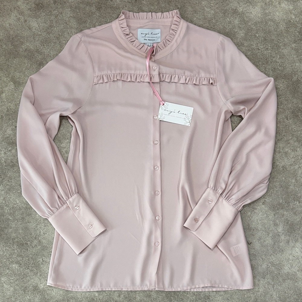 Elegant Pink Ruffled Blouse Evys Tree